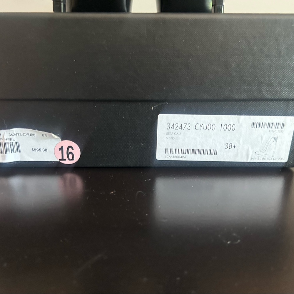SAINT LAURENT Janis Chain Leather Platform Pumps size Italy 38.5 /8.5 - Picture 10 of 10